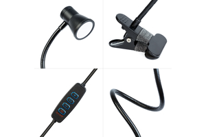 Flexibilis asztali lámpa - csipeszes - USB