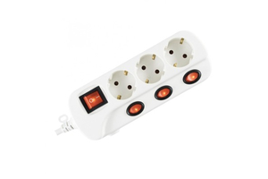 Aljzatonként kapcsolós 3-as elosztó, 3m, fehér