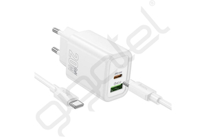 HOCO N61 hálózati töltő USB+Type-C aljzat 20W +1m