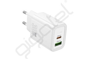 HOCO N63 hálózati töltő USB+Type-C aljzat