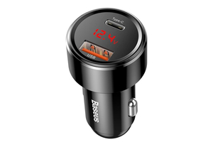BASEUS MAGIC autós töltő USB+Type-C aljzat 45W