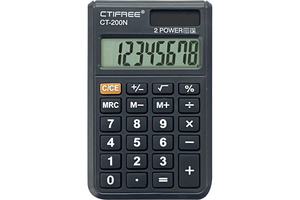 CTIFREE CT-200N mini fekete számológép, 62x96mm