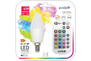 Avide Smart LED Candle 4.9W RGB+W 2700K IR Távirál