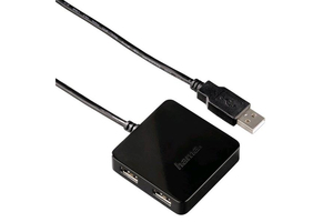 Hama 12131 BUSPOWERED 4 portos fekete USB 2.0 HUB