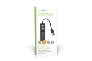 USB hub | 3 Port | USB 2.0 | Kártyaolvasó SD